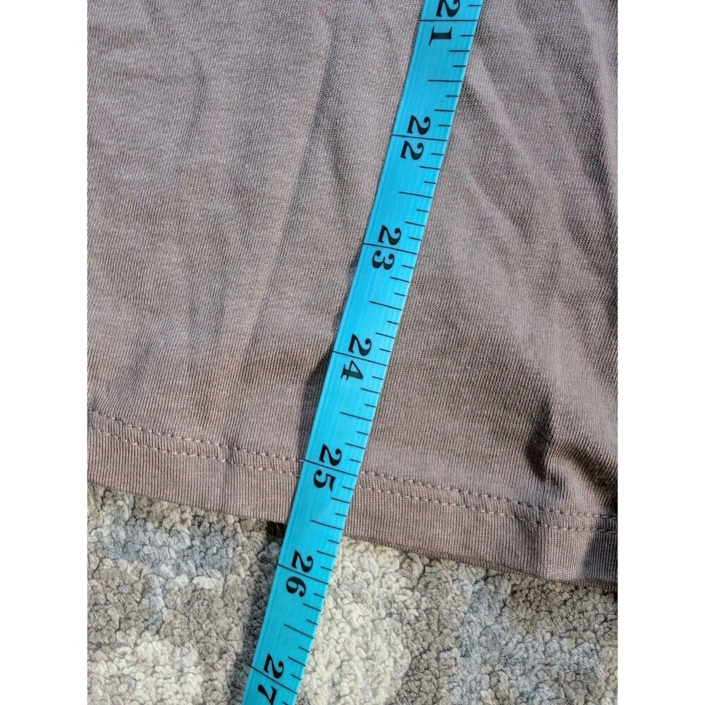 Quince T Shirt Womens XL Casual V Neck Organic Cotton Basic Tan Brown - Picture 4 of 6